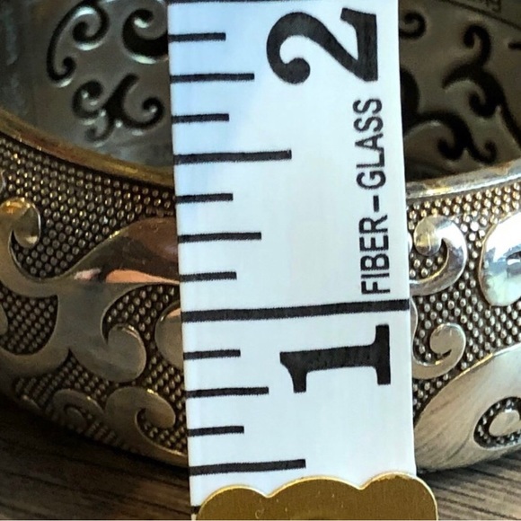Brighton ANDALUZ Silver Scroll Wide Hinged Bangle - Picture 5 of 8